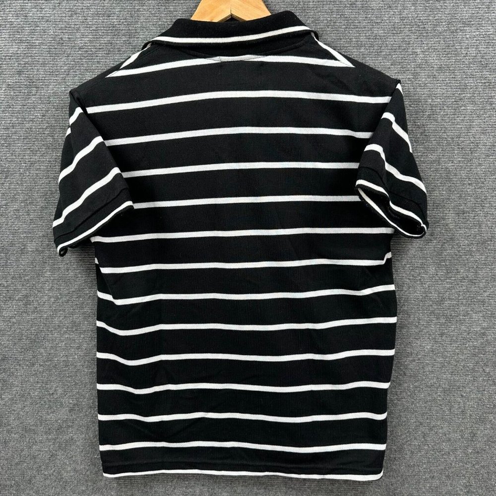 Abercrombie & Fitch Shirt Mens Medium Black White Striped Casual Polo Designer - Picture 9 of 14